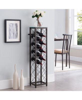 Narenda Freestanding Floor Wine Rack Storage Tower, Pewter