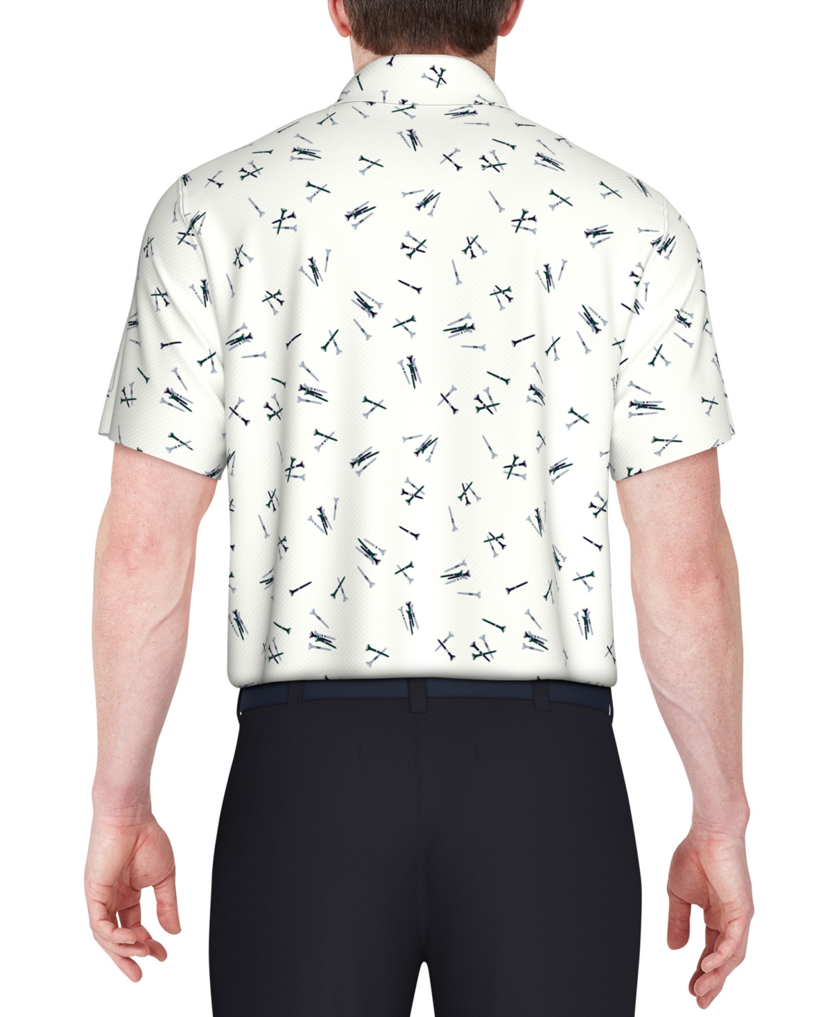 Pga Tour Men's Short Sleeve Tossed Tees Print Performance Polo Shirt