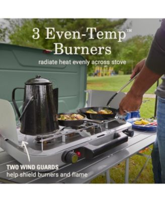 Hickory Moss Green Cascade 328 3-Burner Camping Stove