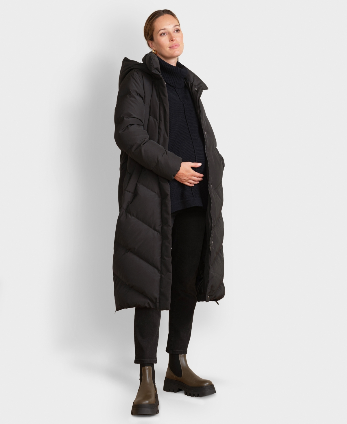 Seraphine Women's Long Chevron Puffer