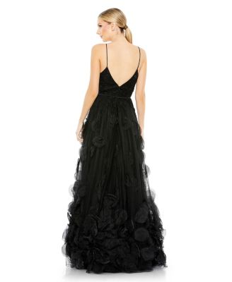 Women's Embellished Floral High Low Sleeveless Gown