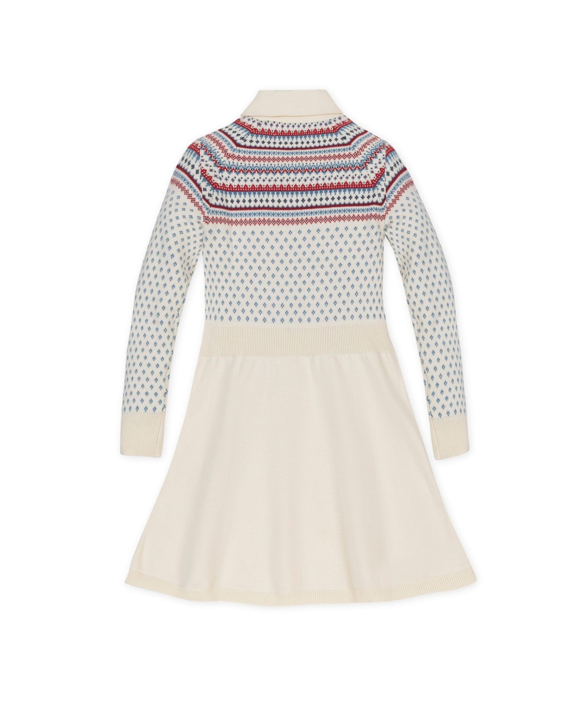 Hope & Henry Baby Girls Organic Shawl Collar Fair Isle Sweater Dress