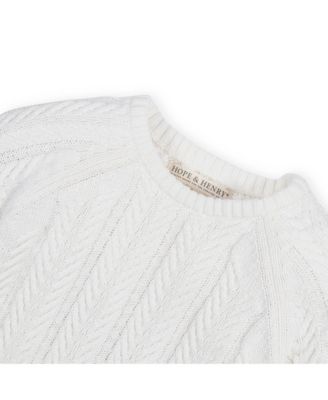 Baby Girls Long Sleeve Raglan Cable Sweater