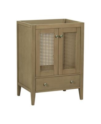 24" Rattan Bathroom Vanity Base Cabinet