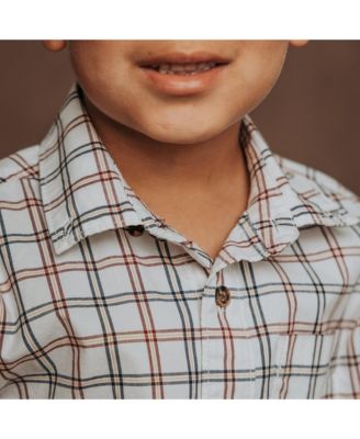 Boys Stretch Poplin Long Sleeve Button Down Shirt