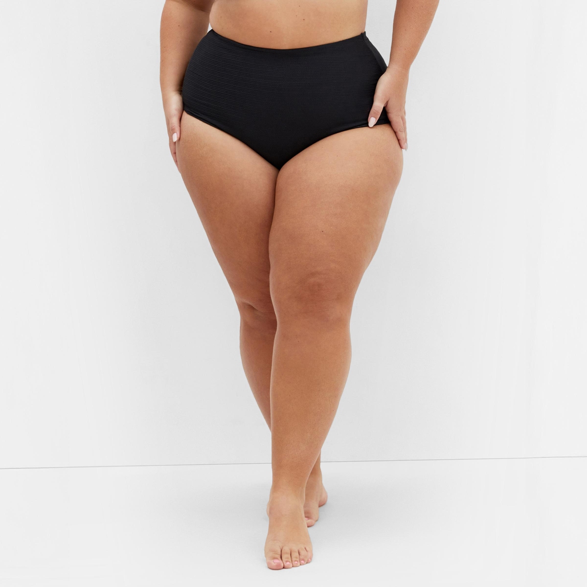 Plus Size Maui Hi Waist Bikini Brief - Black