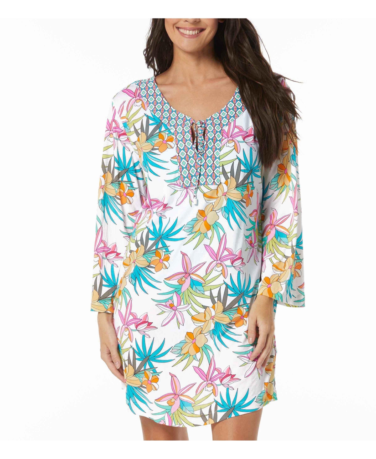 Women's Swim Faye Caftan Cover Up - 100-white
