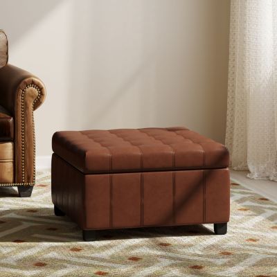  Premium Faux Leather Ottoman with Storage
