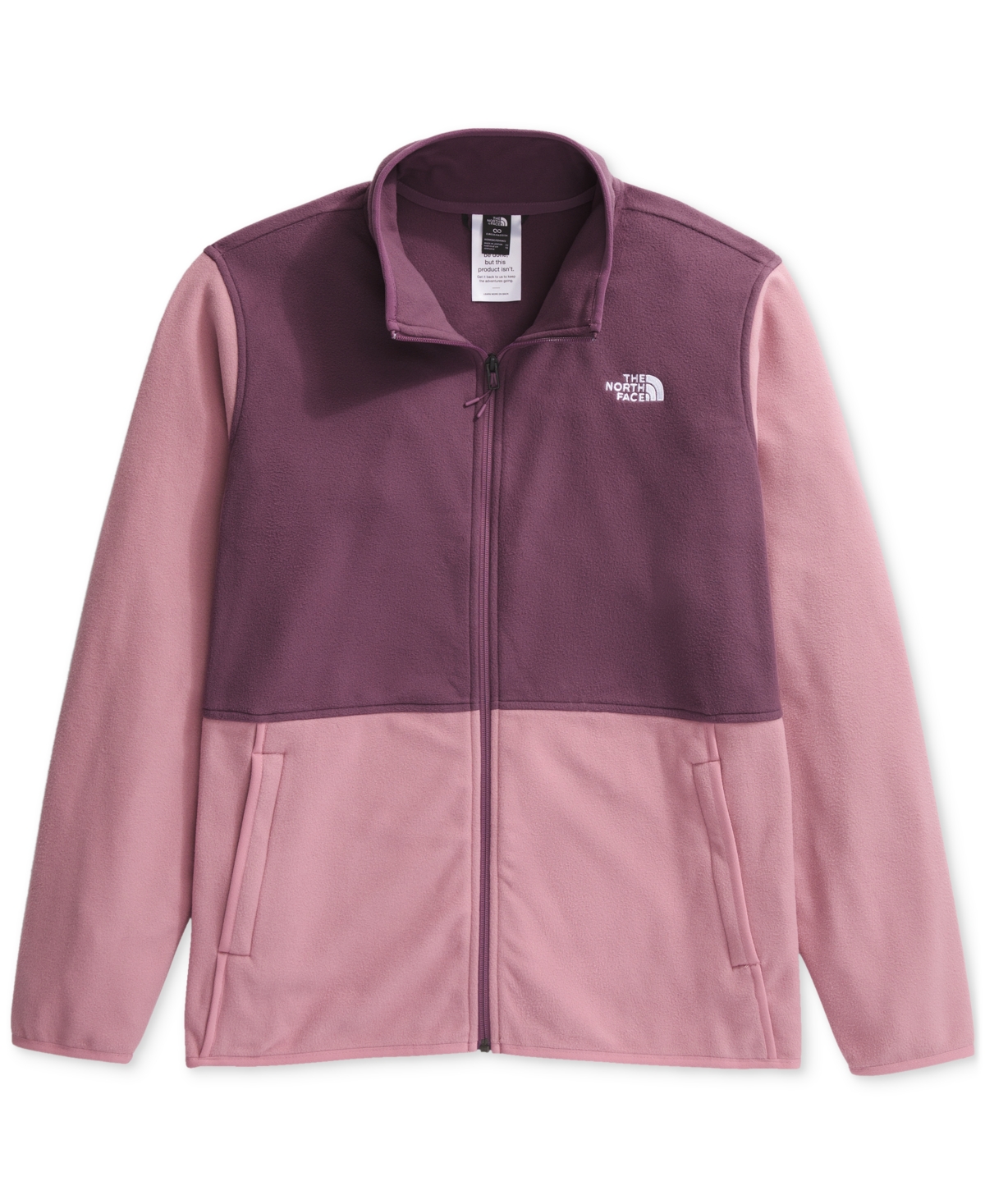 The North Face Women's Plus Size Colorblocked Zip-Front Glacier Fleece Jacket -Midnight Mauve