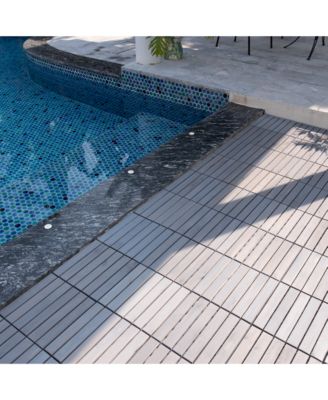 Streamdale 10-Pc Acacia Interlocking Deck Tiles (12" x 12")
