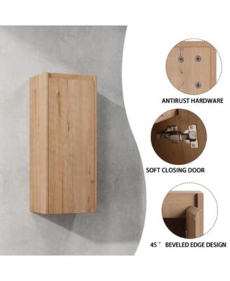 2-Pc Plywood Wall-Mounted Bathroom Vanity with Resin Sink, Soft-Close Doors & Side Cabinet