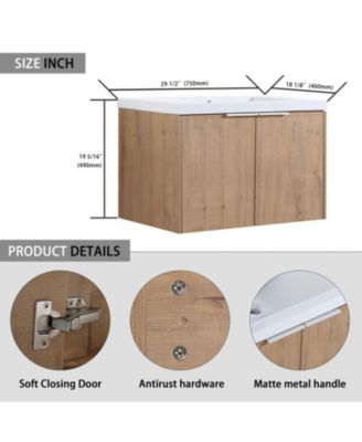 Streamdale 42" Wall-Mount Vanity with Sink, Side Cabinet & Soft Close