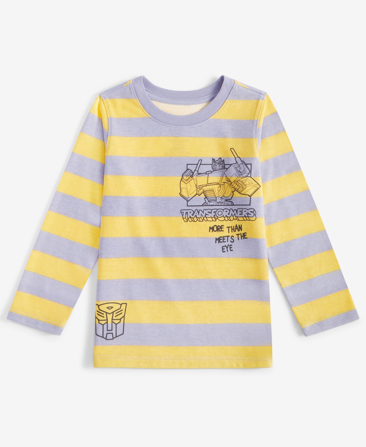 Epic Threads Toddler Boys Transformers Graphic Striped Long-sleeve T-shirt, Exclusively At Macy's In Mystic Pur