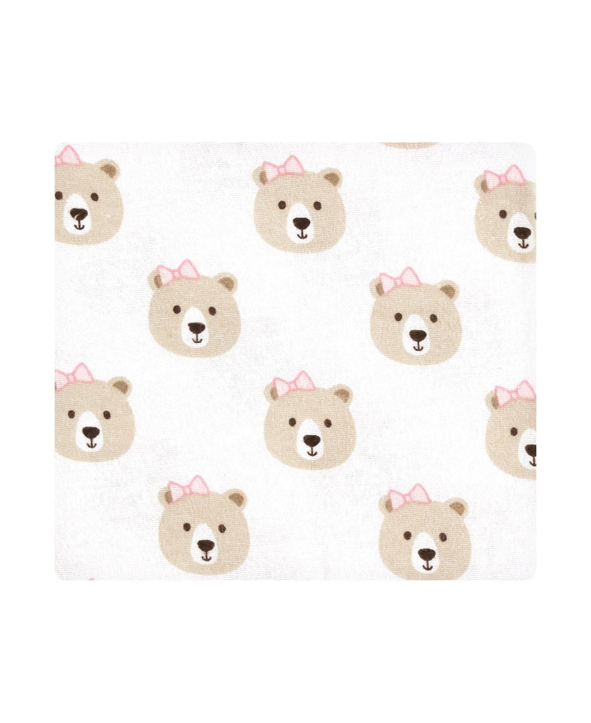 Hudson Baby Infant Girl Cotton Poly Flannel Receiving Blankets Bundle, One Size - Pink taupe bear