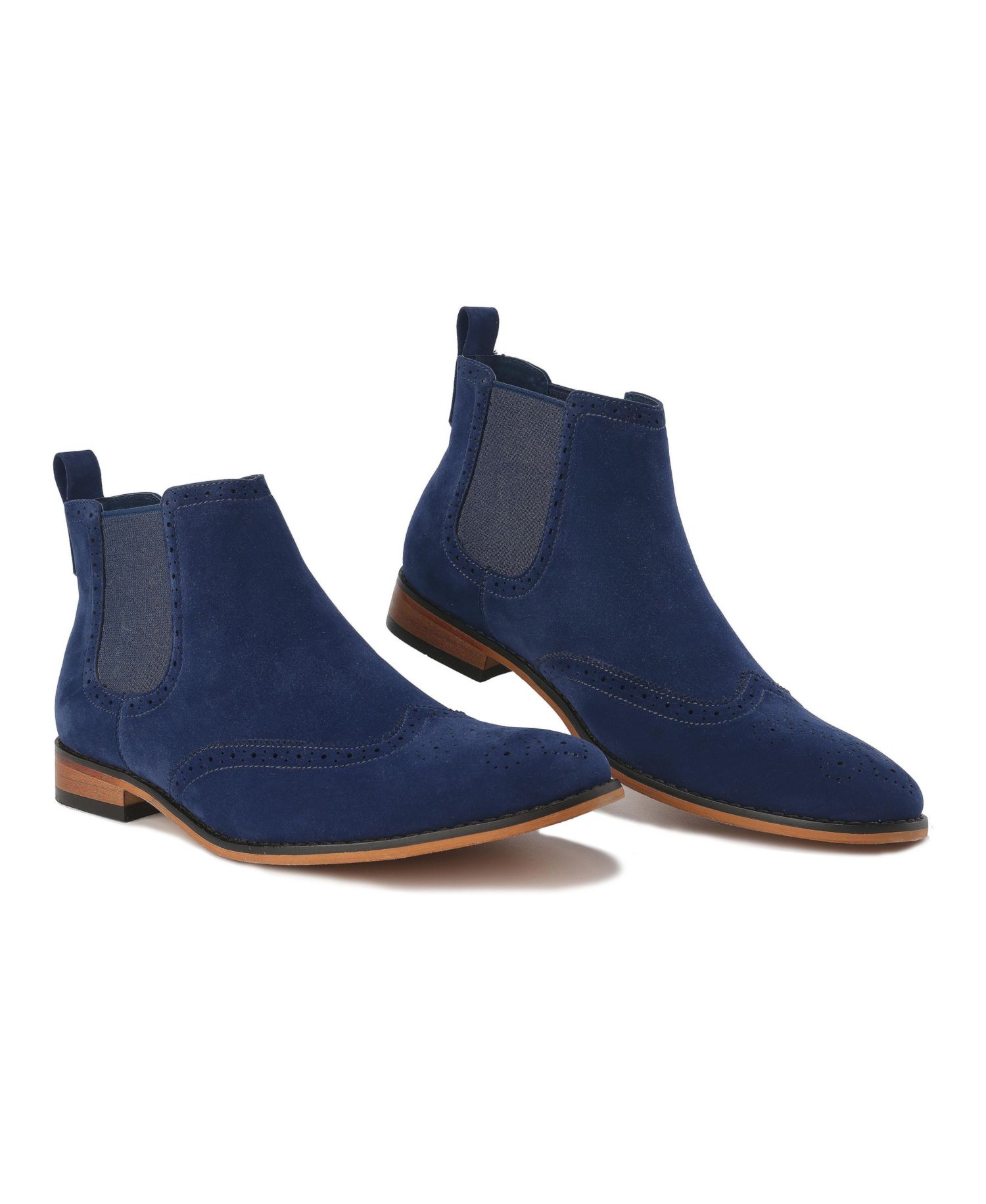 Men's Slip On Wing Tip Chelsea Boots