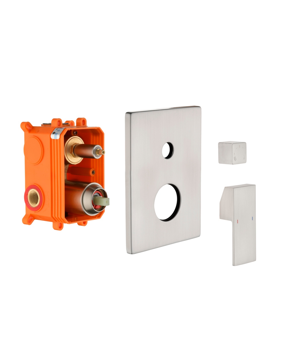 3 Way Outlet Function Solid Brass Shower Diverter Valve Mixer Rough-In Shower Handle Valve Kit Replacement - Brushed nickel