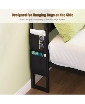 Queen Platform Bed with Upholstered Headboard & Charging Station