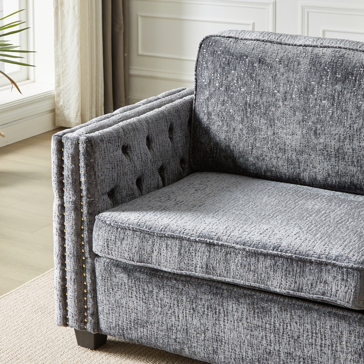 Streamdale Furniture Convertible Sleeper Sofa with Memory Foam Mattress, 3-Seater Full Size Bed Couch for Living Rooms, Designed with Chenille Fabric