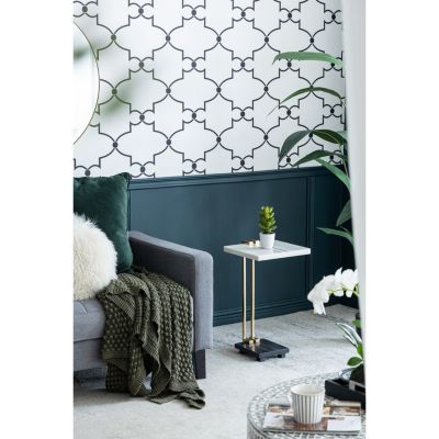 Artistic Marble and Aluminum C-Table