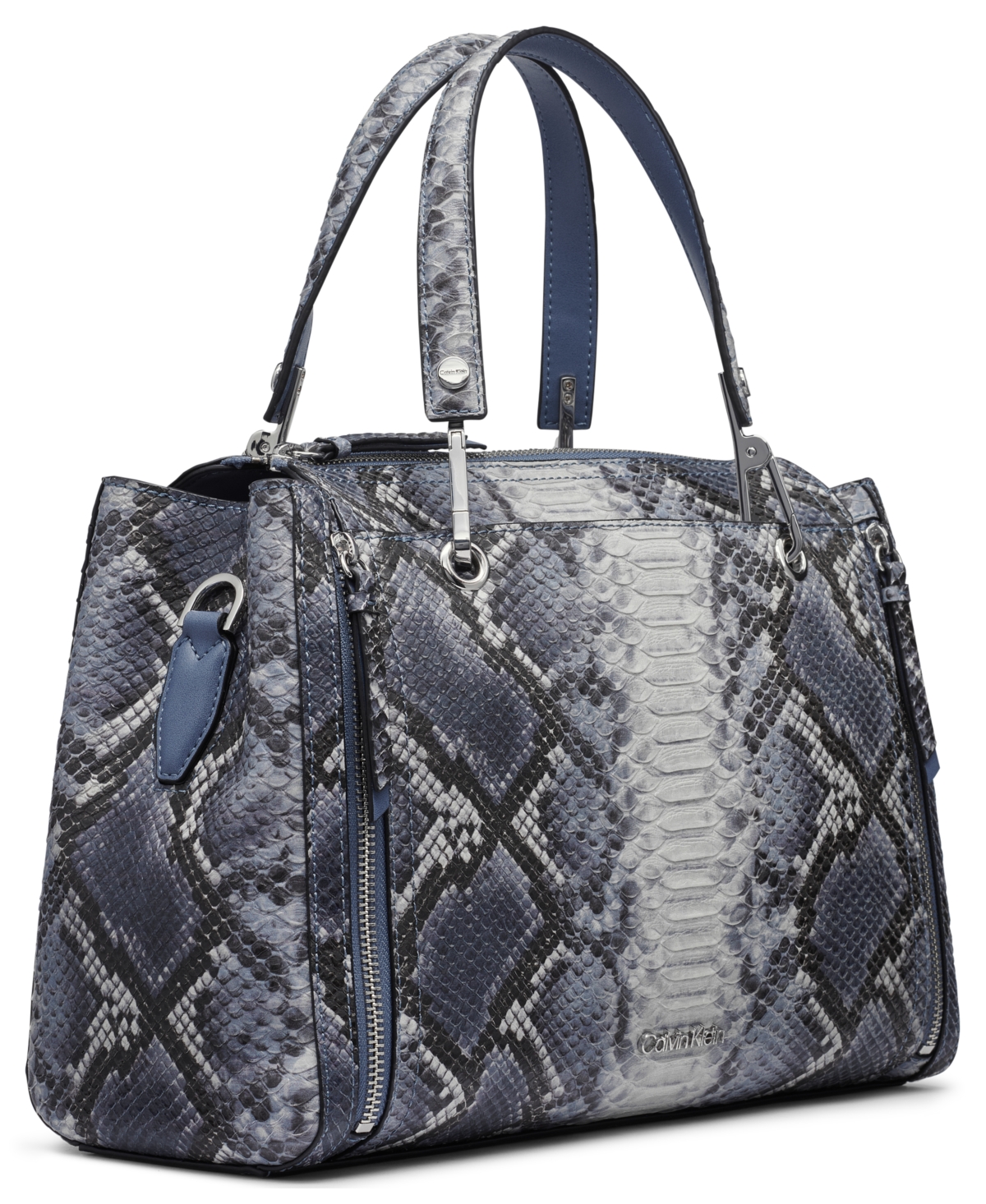 Calvin Klein Garnet Convertible Triple Compartment Satchel Bag In Blue Multi