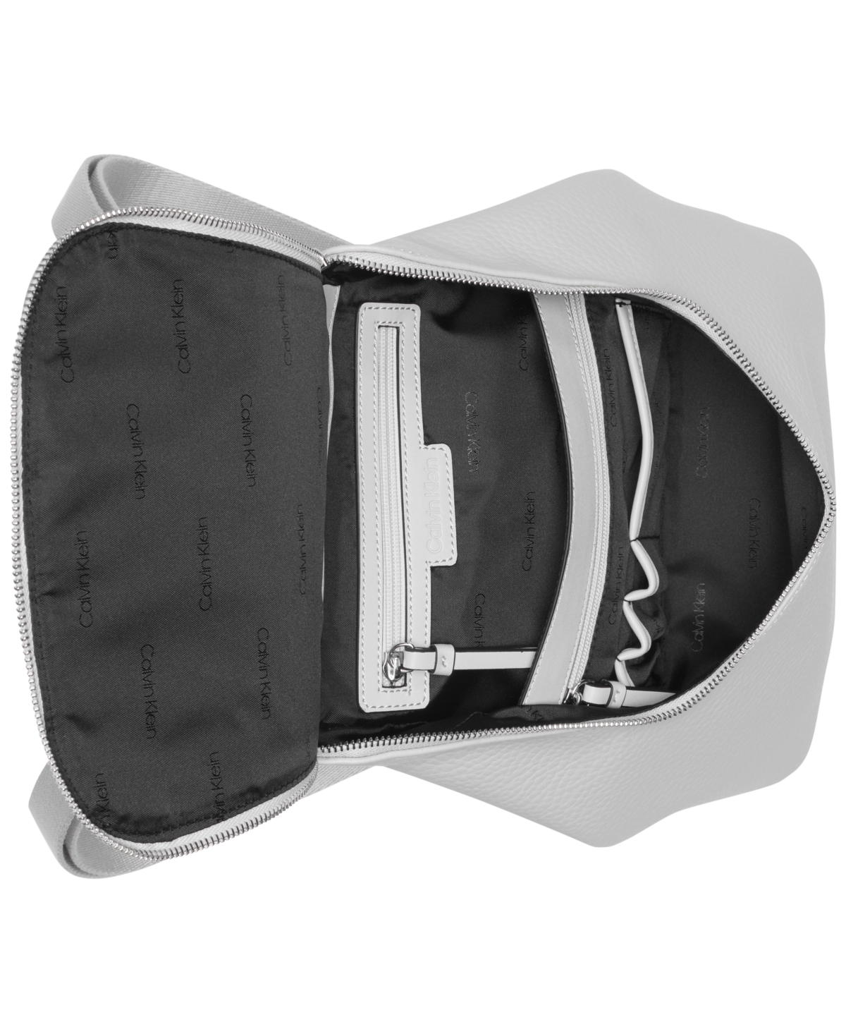 Calvin Klein Zulle Zip-around Backpack With Signature Hang Off In Dove Gray