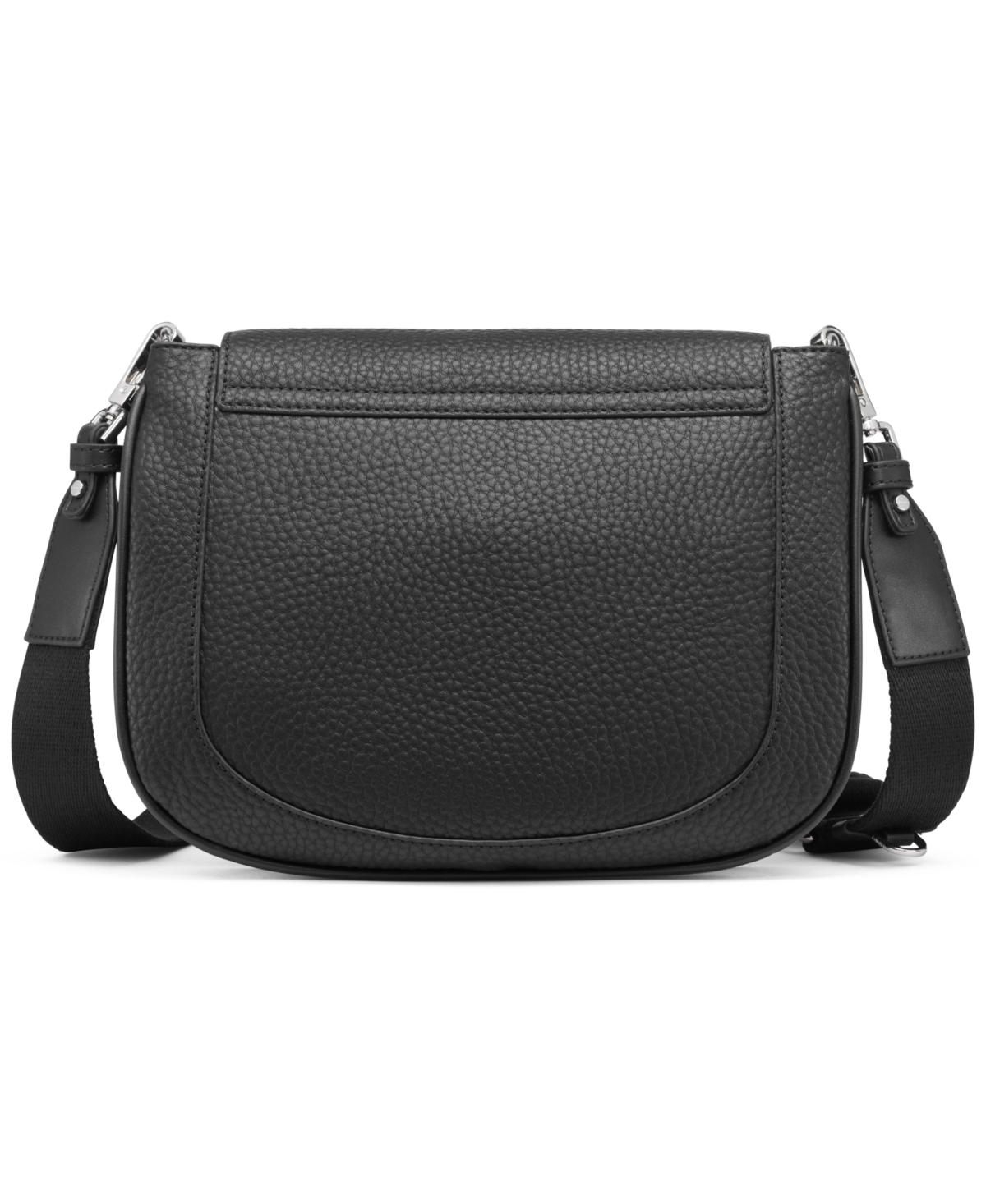 Calvin Klein Zulle Zip-around Crossbody With Signature Hang Off In Black,silver