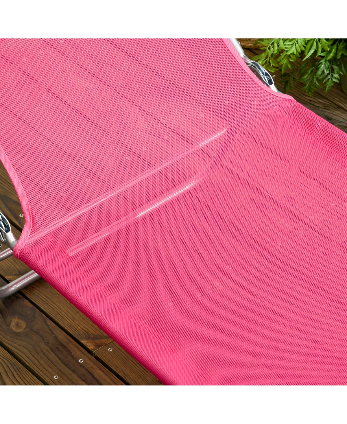 2 Piece Folding Chaise Lounge Chairs, Pool Sun Tanning Chairs, Outdoor Lounge Chairs with 6-Position Reclining Back, Breathable Mesh Seat, Headrest fo