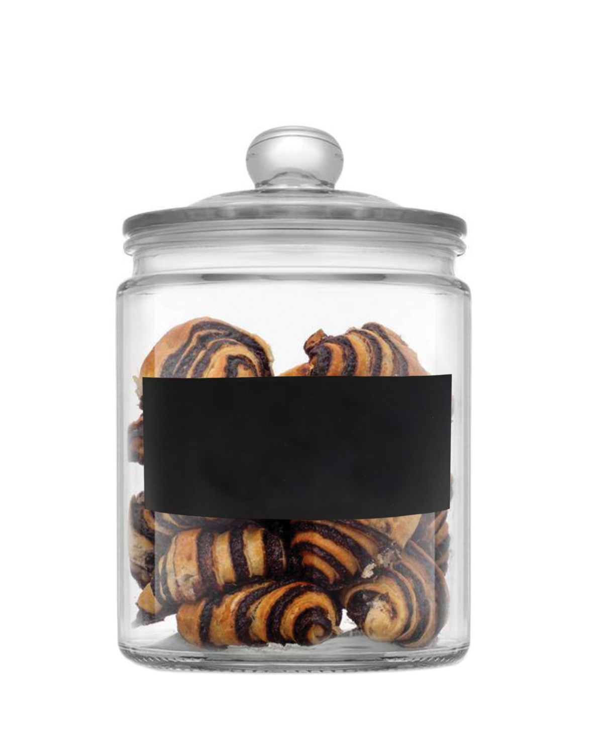 Circleware Chalk It Up Glass Canister With Chalkboard Panel 1.1 Gallon In Clear