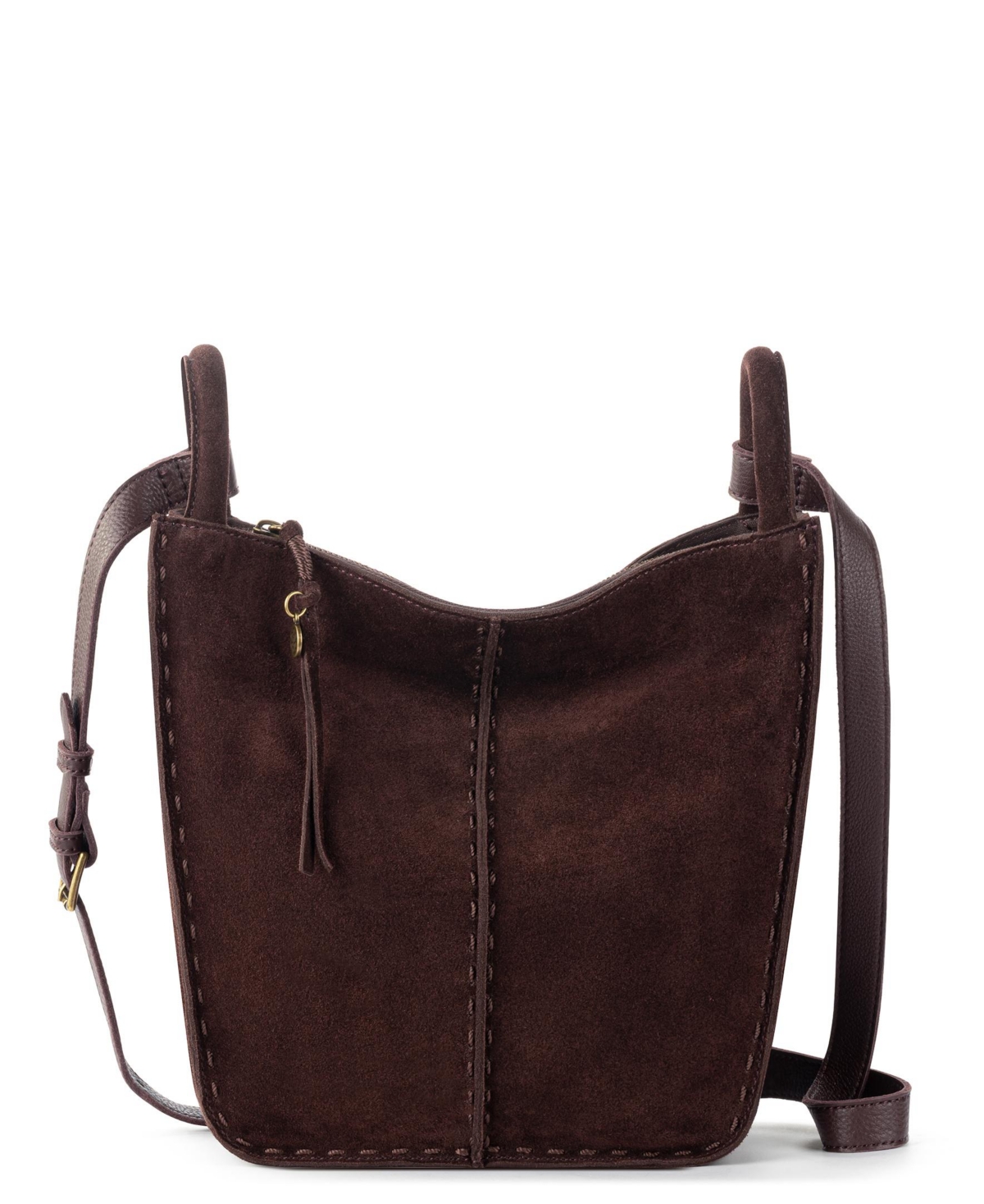 The Sak Los Feliz Leather Crossbody Bag In Mahogany Suede