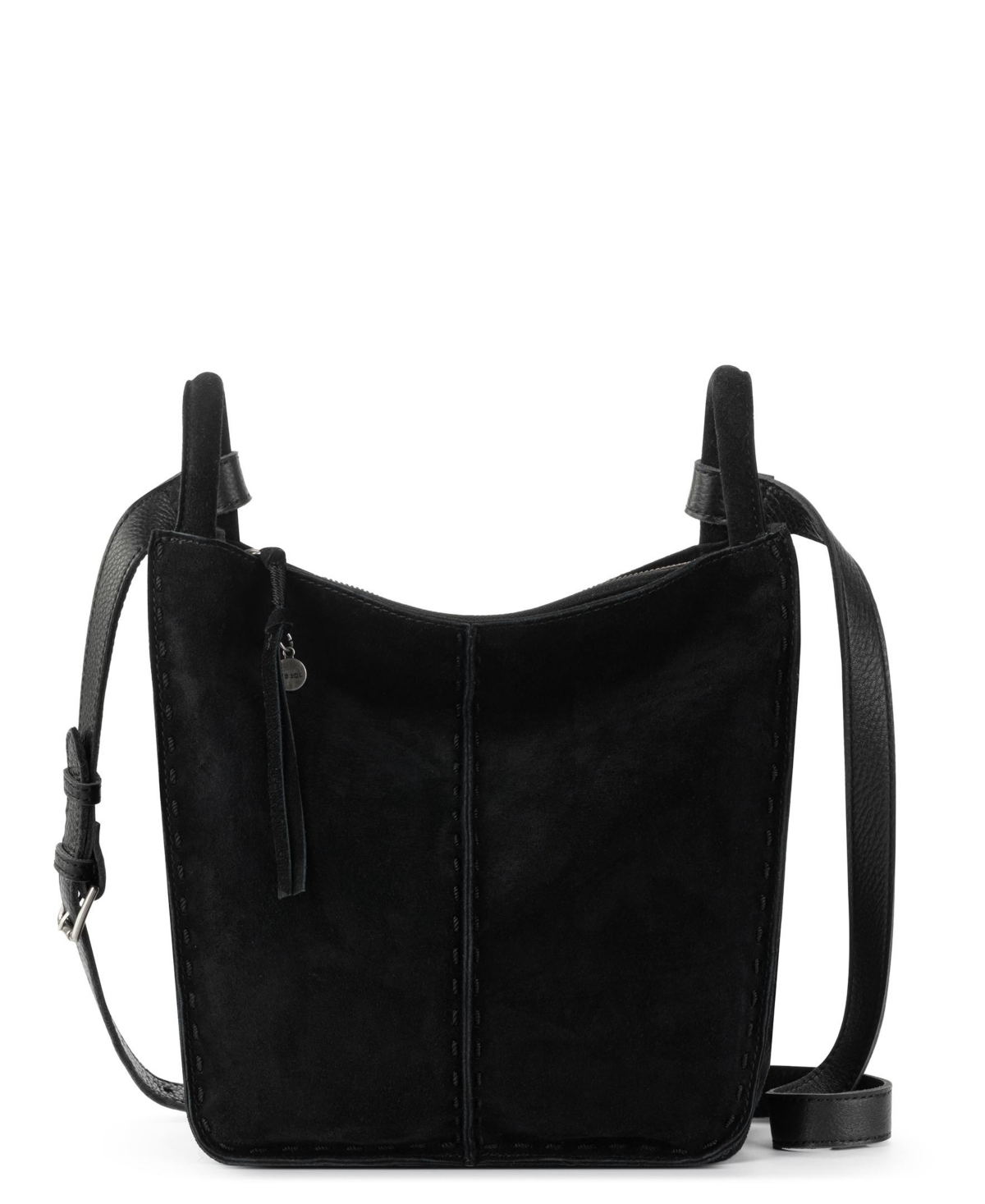The Sak Los Feliz Leather Crossbody Bag In Black Suede