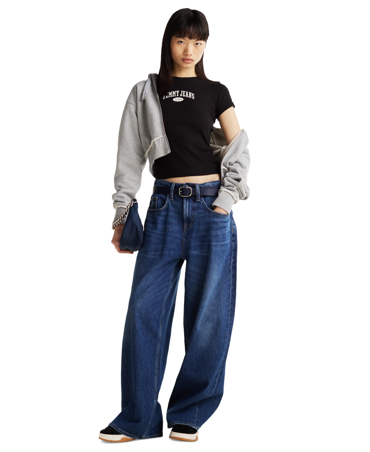 Tommy Jeans Women's Slim Varsity Ribbed Cotton T-Shirt