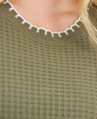 Trendy Plus Size Whip-Stitch Sweater Vest, Exclusively at Macy's 
