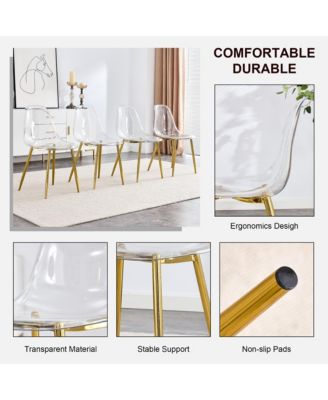 Transparent Plastic Nordic Dining Chairs (Set of 4)