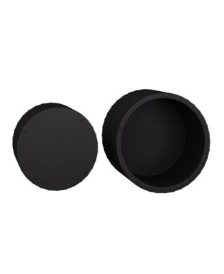 Stylish and Minimalist Nesting Coffee Table Set with Honeycomb Design, Modern Round Coffee Table, Drum Circle Coffee Table for Living Room, Bedroom, Black(Set of 2 Pieces)