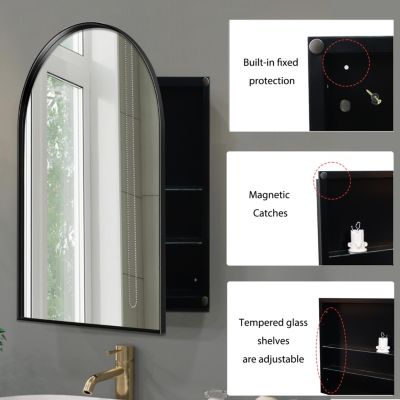 Streamdale Arched Recessed Medicine Cabinet with Mirror