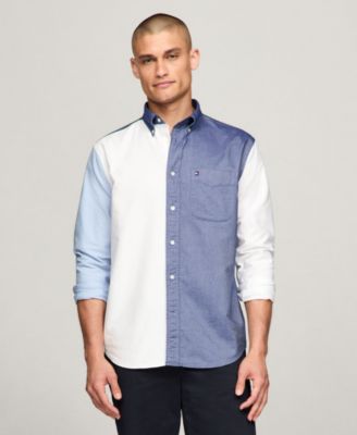 Tommy Hilfiger - Men's Long Sleeve Colorblocked Heritage Oxford Shirt