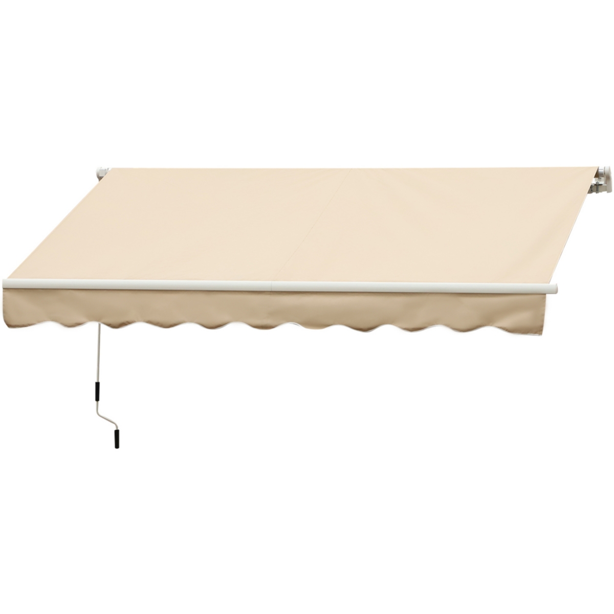 10' x 8' Retractable Awning, Patio Awnings, Sunshade Shelter w/ Manual Crank Handle, Uv & Water-Resistant Fabric and Aluminum Frame for Deck, Balcony,