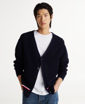 Tommy Hilfiger - Men's Structured Fit Global Stripe Cardigan