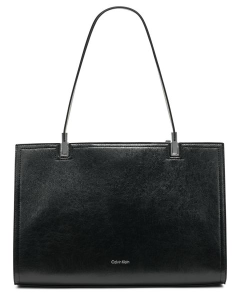 Женская сумка Calvin Klein Verne Mixed Material Tote, цвет: Чёрный / Белый