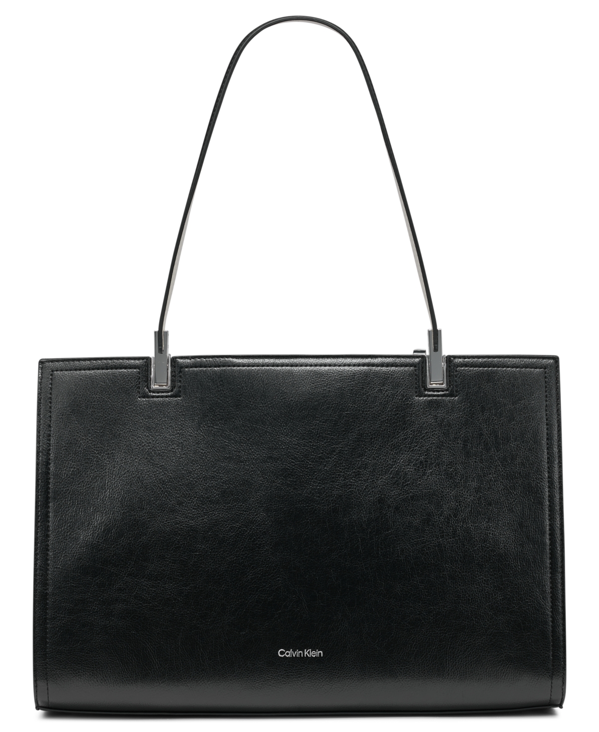 Calvin Klein Verne Mixed Material Tote In Black,white,grey
