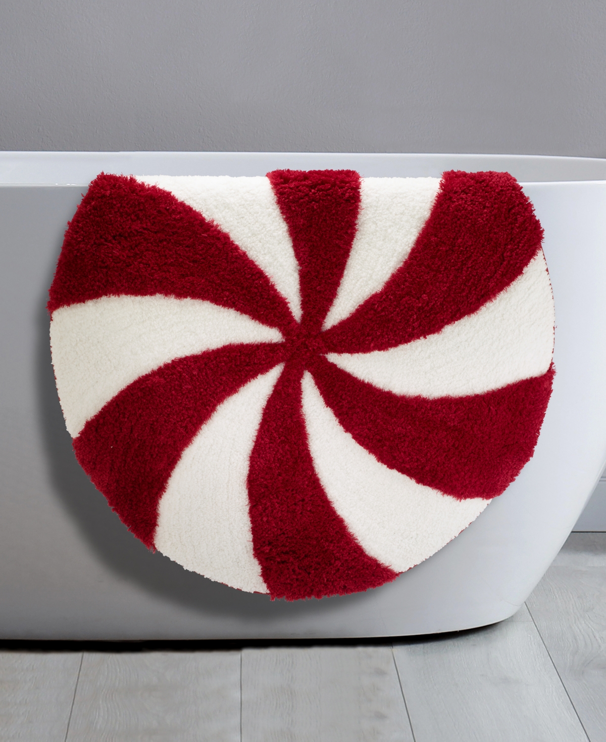 Avanti Peppermint Candy Round Bath Rug, 29" Round In Red