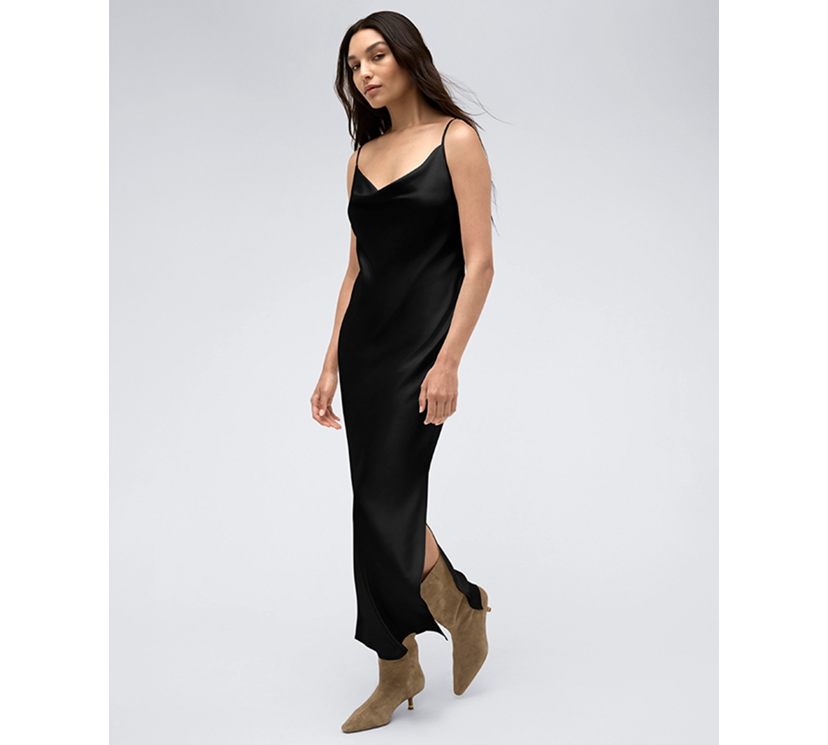 Kenneth Cole Women's Satin Cowl-Neck Maxi Slip Dress