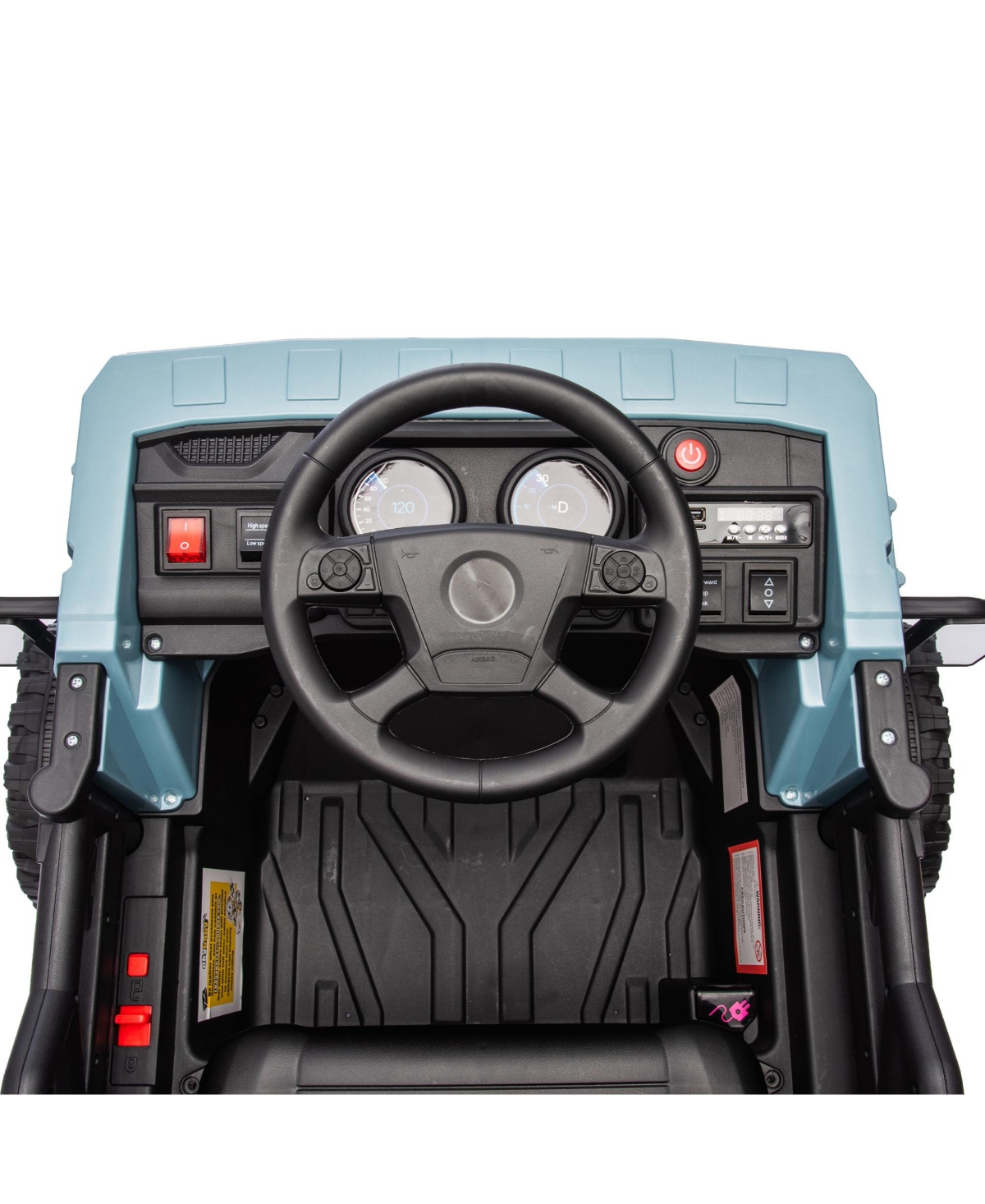 Streamdale Furniture 12V Kids Ride On Dump Truck W/Parents Control,2wd, Rear-wheel suspension, Electric Dump Bed and Extra Shovel, Multimedia function