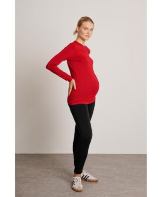 Maternity Liv Long Sleeve Sculpting Crew Neck Tee