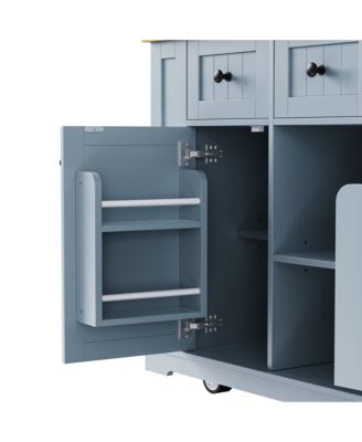 Large Kitchen Island with Power Outlet and Storage