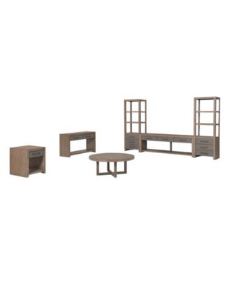 Macy's Portmore Living Room Collection In Two-tone Brown Finish