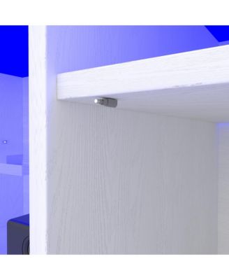 Streamdale LED TV Stand with RGB Lights and Storage (White)