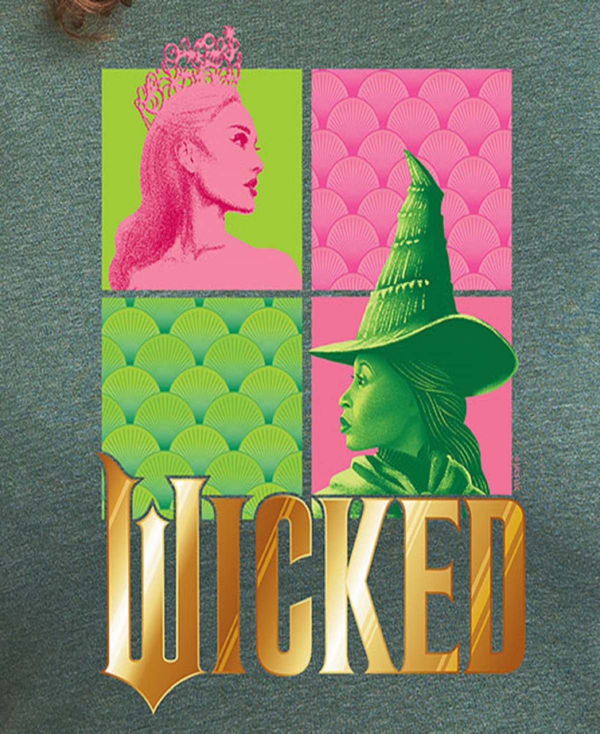Hybrid Apparel Plus Size Wicked Elphaba Glinda Graphic Pullover T-shirt In Green