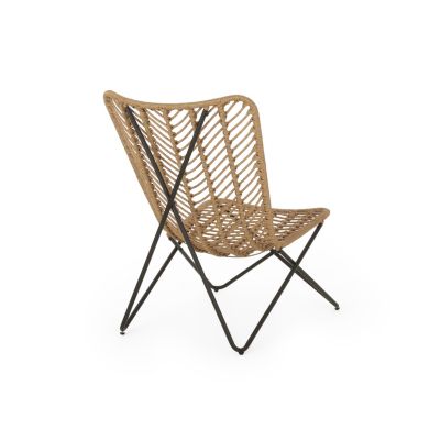  Boho-Chic Wicker Patio Chair Set With Geometric Base