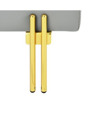 Leather Storage Ottoman with Golden Legs (22")